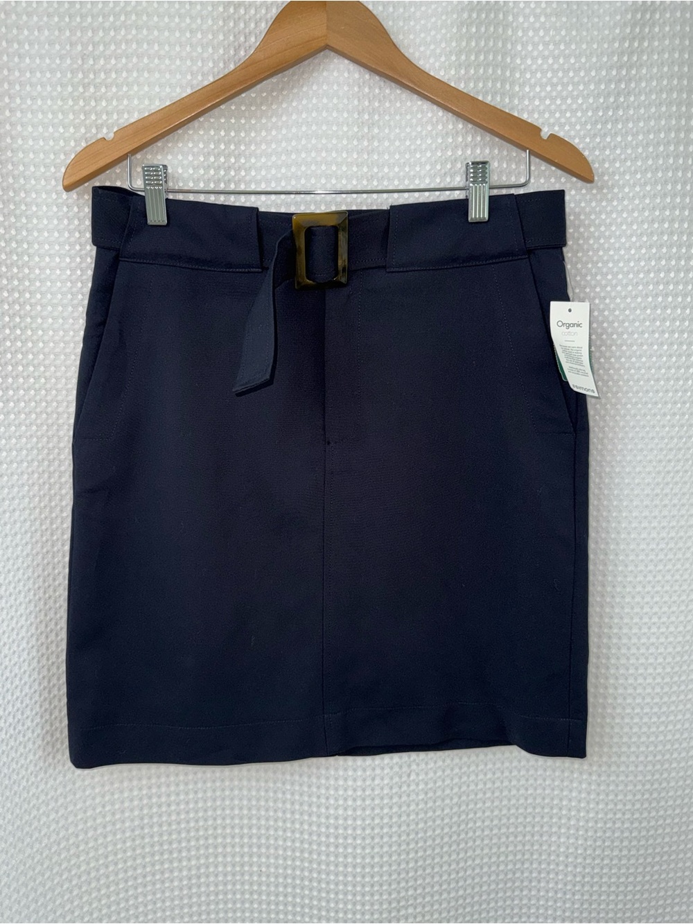SIMONS Navy Belted short‎ Skirt Size 8 NWT